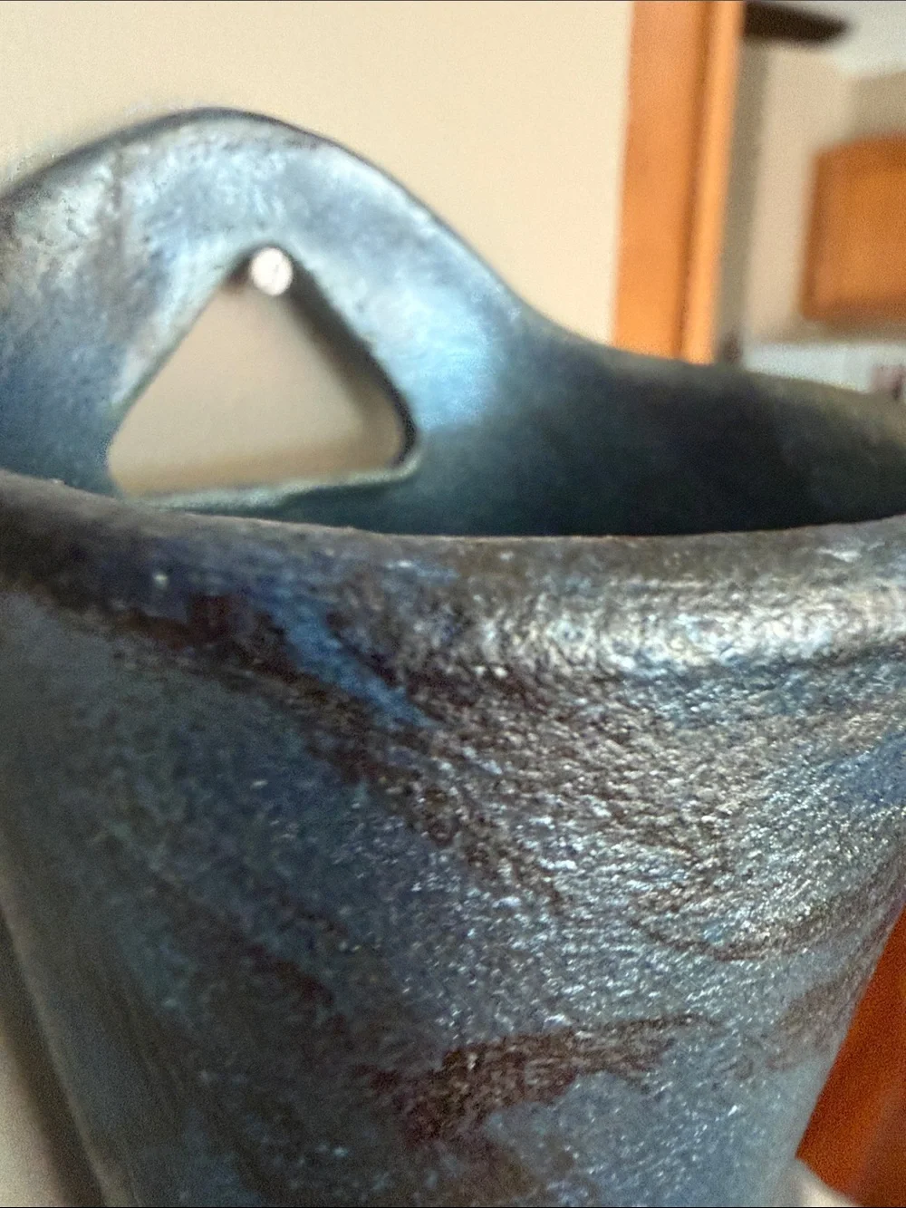 Vintage Buchenot Horse Nose Wall Vase / Wall Pocket – Black Textured Finish
